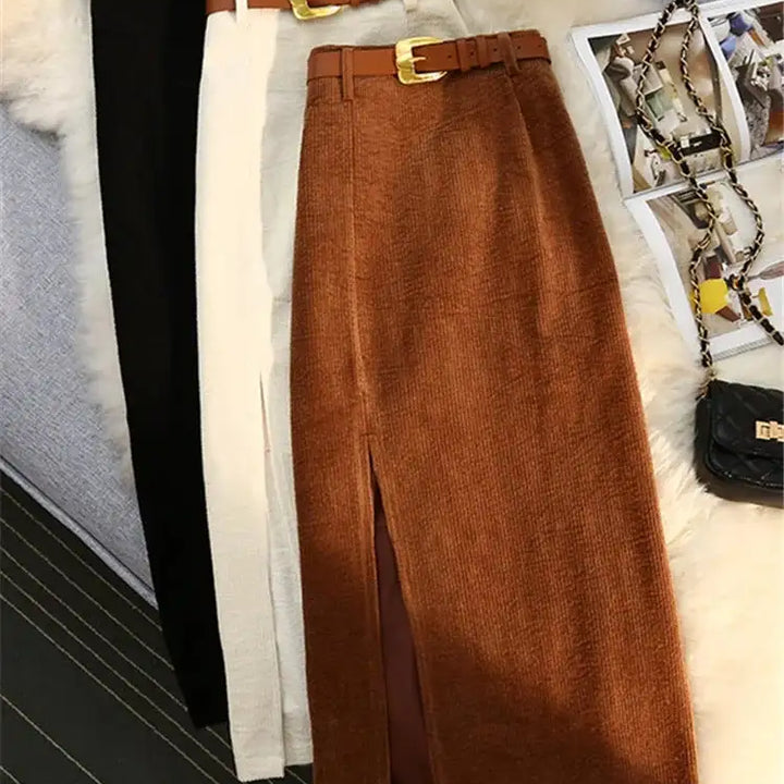 Chic Corduroy Ladies Skirt