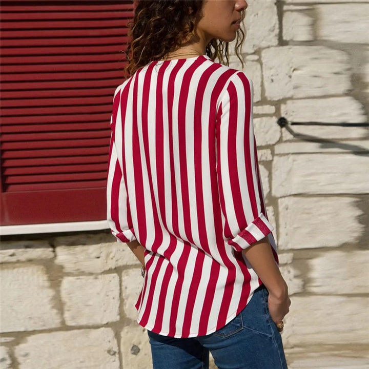 Chic Striped Women's Blouse