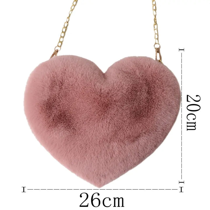 Chic Heart Faux Fur Purse