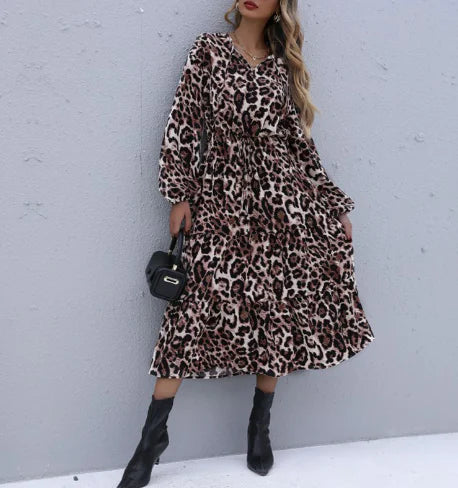 Leopard Elegance Maxi Dress