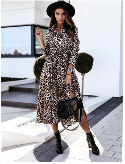 Leopard Elegance Maxi Dress