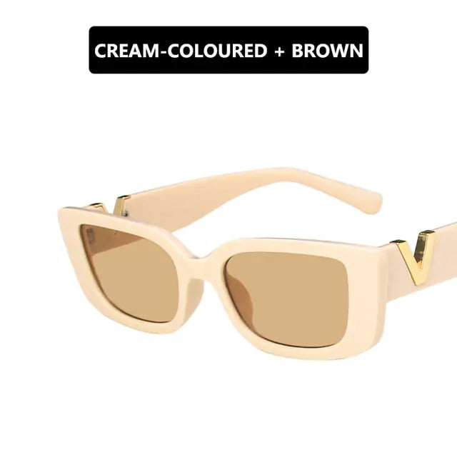 Chic Retro Rectangle Shades for Women