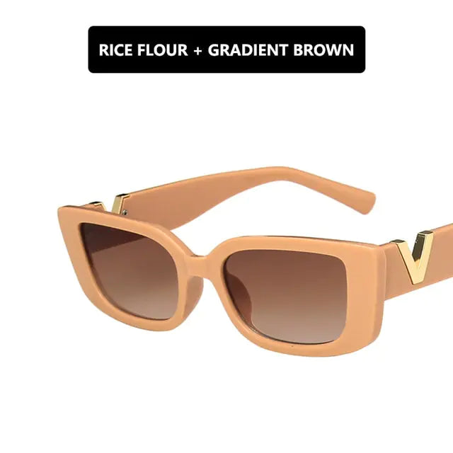 Chic Retro Rectangle Shades for Women