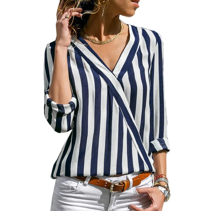 Chic Striped Women's Blouse