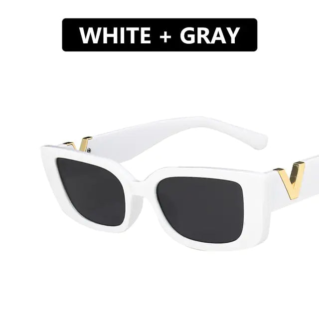 Chic Retro Rectangle Shades for Women