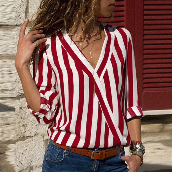 Chic Striped Women's Blouse