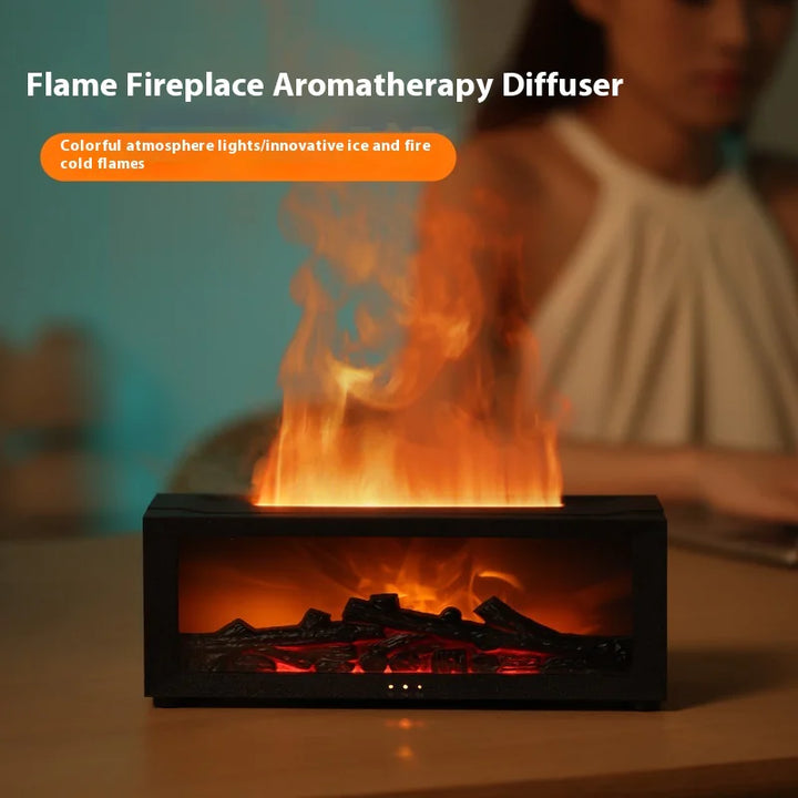 Fireplace Flame Humidifier with Remote & Aromatherapy