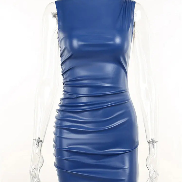 Chic Leather Party Mini Dress